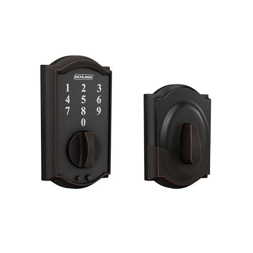 Aged Bronze Camelot Touch Deadbolt - Keyless Entry, Secure Smart Lock