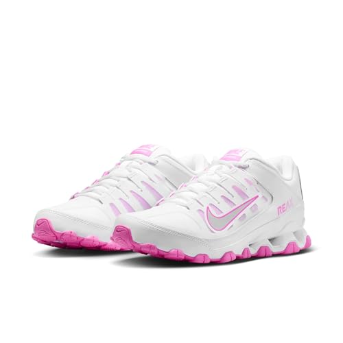 Nike Women's Reax 8 TR Mesh Training Shoes - White/Metallic Silver/Pink, Size [Insert Size]