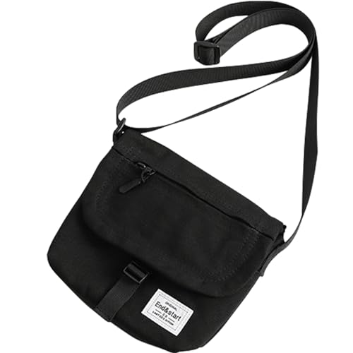 Small Crossbody Bag for Men Women - Canvas Messenger Shoulder Bag Travel Purse