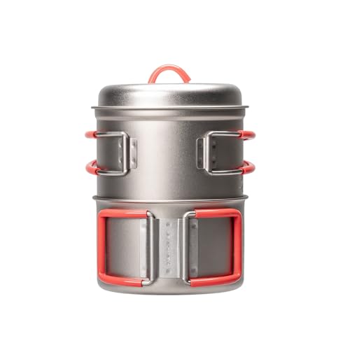 Ultralight Titanium Camping Pot Set for Solo Hikers - 750ml, Lightweight & Durable