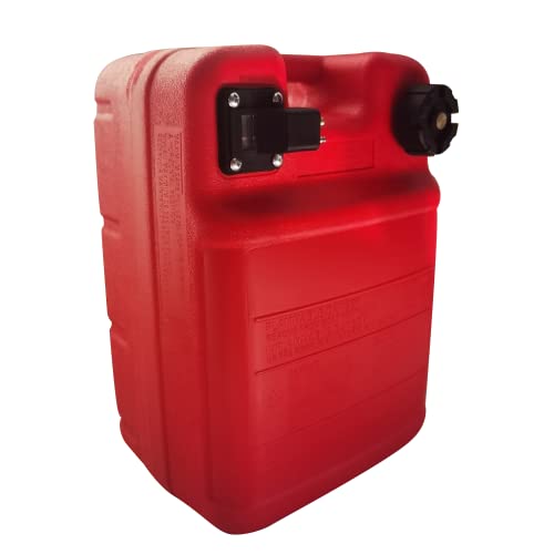 DEF 6-Gallon Portable Boat Fuel Tank with Hose & Fittings for Marine Outboard Motor