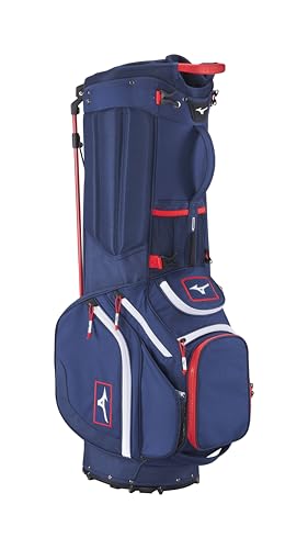 Mizuno BR-DX 14-Way Hybrid Golf Stand Bag Navy Red - Cart & Walking Support