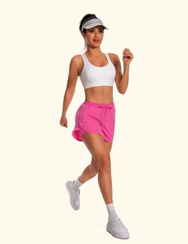 Women's 2-in-1 Athletic Running Shorts with Liner and Zipper Pockets