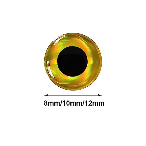 Round 3D Simulation Laser Fishing Lure Eyes - 900pcs Big Size, Self Adhesive