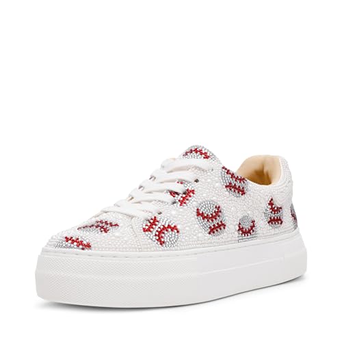 Blue Betsey Johnson Sidny Rhinestone Platform Sneakers - 9.5 / Baseball
