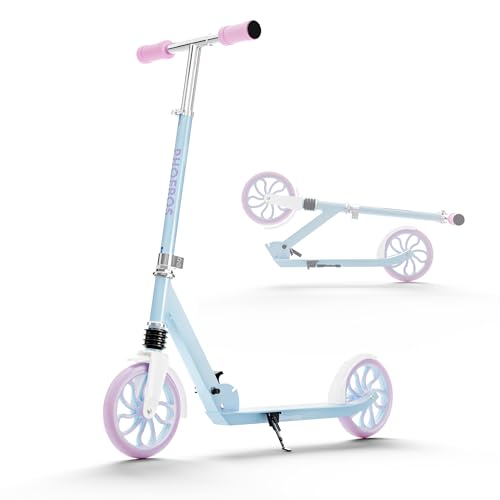 Frozen Blue Kids & Teen Kick Scooter with 8-Inch Large Wheels, Foldable & Adjustable Height