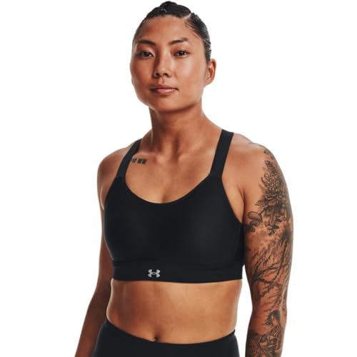 Under Armour Women's Continuum High Impact Sports Bra Medium Black Silver