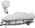 Mionovity Gray Boat Cover 17-19 ft with Motor Cover, Up to 96" Beam, Waterproof & Windproof