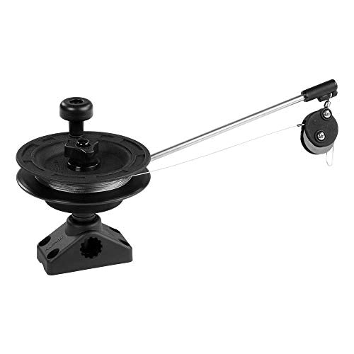 Manual Downrigger with Post Mount - 100 Ft Stainless Steel Cable, Display Packed