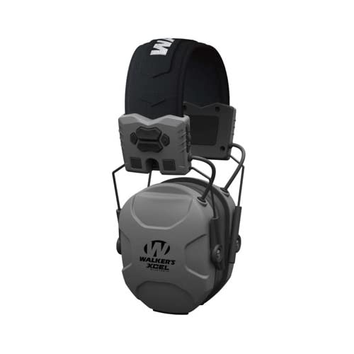 Walkers XCEL 500BT Digital Electronic Muff with Voice Clarity and Bluetooth, Sport Shooting Glasses and Hearing Protection Case Bundle (3 Items)