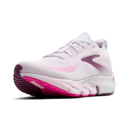 Brooks Women’s Glycerin Flex Running Shoe 8 White Cyber Pink Argyle