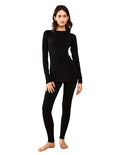 Women’s Merino Wool Base Layer Set - Medium Black 250gsm Thermal Layer