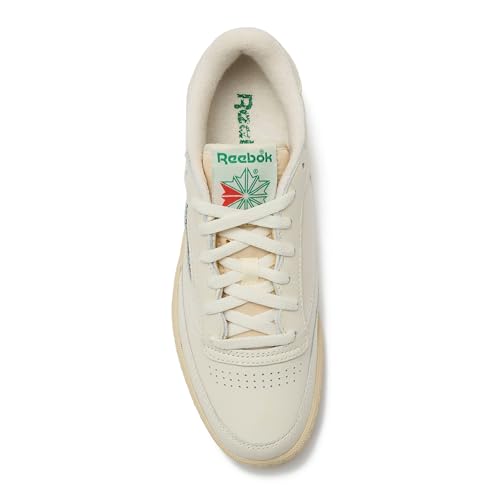 Reebok Mens Club C 85 Vintage Tennis Sneakers - Top Chalk / Paperwhite / Glen Green - Size 7-15