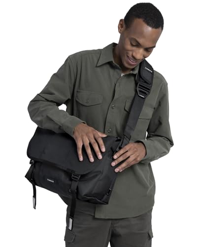 Messenger Bag for 13-17 Inch Laptop - Water-Resistant Eco Cordura, Medium Variation - Black