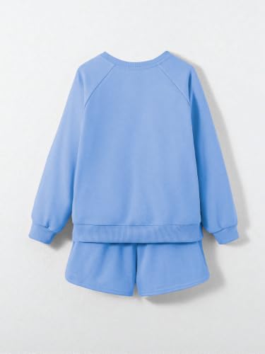 Girls Sweatshirt & Short Set in Blue, 11-12 Years – Lounge Sleepwear