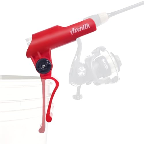 Adjustable Red Ice Fishing Bucket Rod Holder for Spinning Fishing - Durable & Cold-Resistant
