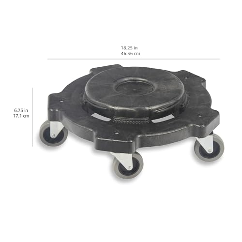 Heavy-Duty Rolling Dolly for 32-55 Gallon Round Containers - 2 Pack