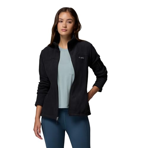 Women's Lightweight Fleece Jacket - Black, Medium, Zip Pockets & Adjustable Hem