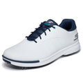 Waterproof Golf Shoes for Men - Skechers Tempo Spiked Golf Shoe White Navy 10