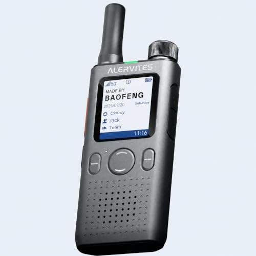 ALERVITES AT1-Grey Long Range 4G LTE Walkie Talkies with App, Unlimited Nationwide Coverage
