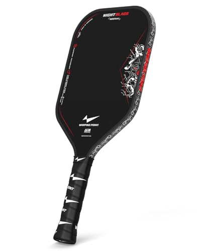 Warping Point Nightblade 16mm Carbon Fiber Pickleball Paddle – UPA-A & USAPA Approved, Foam Core, Spin-Enhanced, Long Handle