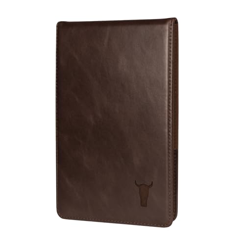 Genuine Leather Golf Scorecard and Yardage Book Holder - Dark Brown