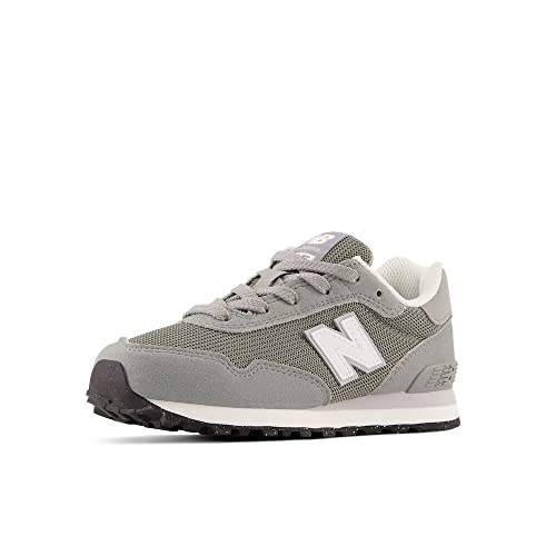 Kids' 515 V1 Sneakers with Hook and Loop Closure - Slate Grey/White, 12 Little Kid