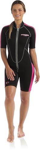 Cressi Lido Ladies 2mm Short Sleeve Wetsuit Black/Pink Medium