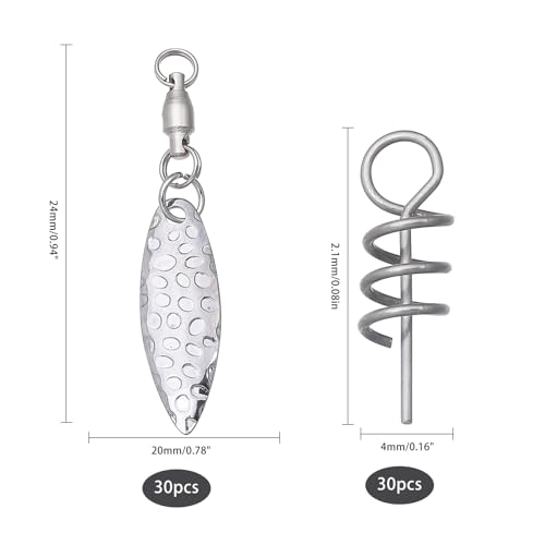 Fishing Spinner Blades Set with Ball Bearings and Spring Pins for DIY Lures
