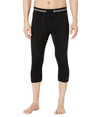 Men's Merino Wool Base Layer Bottoms - All-Season Breathable Pants, Small Black