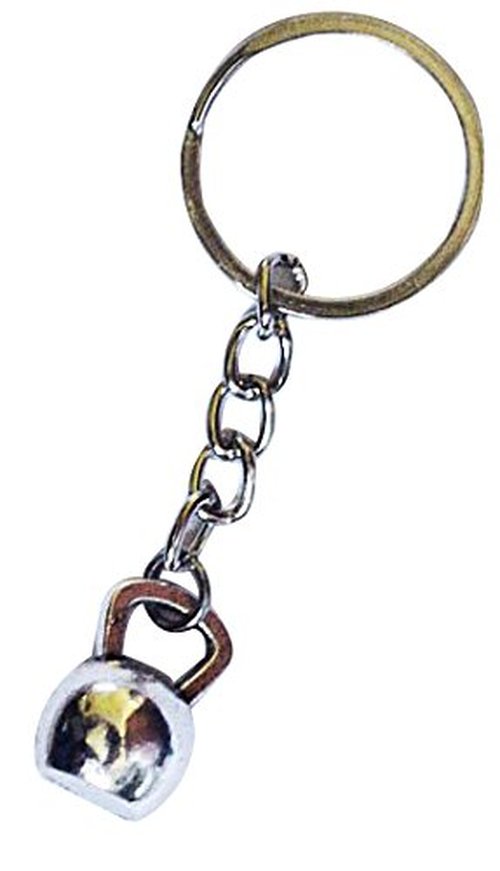 FitKeyChains Kettlebell Keychain (Silver)