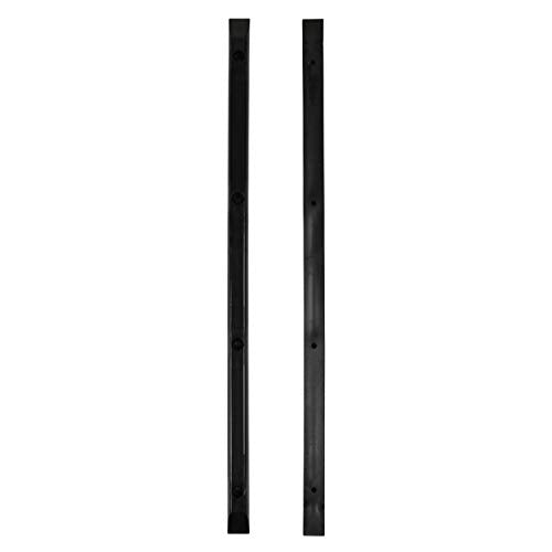 Black Skateboard Rails for Old School Decks - Plastic with Mounting Screws, Black