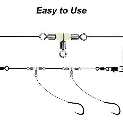 3-Way Fishing Swivels with Luminous Beads - 30 Pack, Saltwater & Freshwater