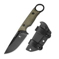 Fixed Blade Hunting Knife with G10 Handle - Green, 3.36" D2 Steel