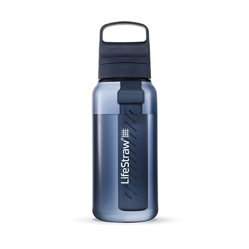 LifeStraw Go 1L Water Filter Bottle 2-Pack - Icelandic Blue & Aegean Sea