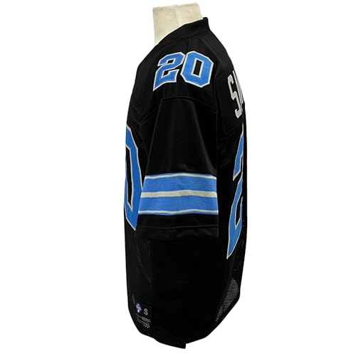Unisex Detroit Barry Sanders Jersey - Black, Custom Sewn, Size Large
