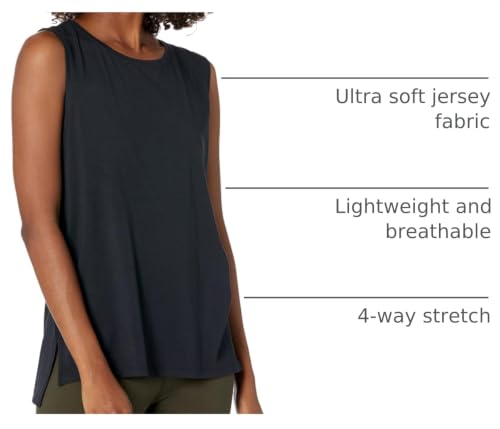 Women's Relaxed Cotton Workout Tank Top - Plus Size X-Large Black