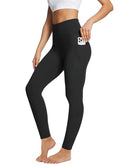 Women's High-Waisted Leggings with Pockets - 27 Inch Inseam, Large, Black