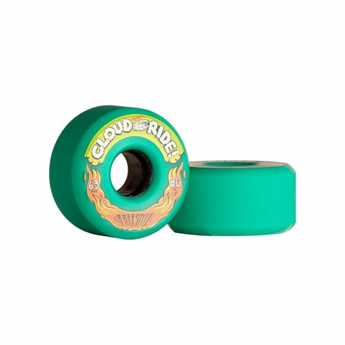 Cloud Ride Freestyle Longboard Wheels - 63mm 80A for Smooth Sliding, Freestyle Tricks, and Cruising - Durable and Versatile Design
