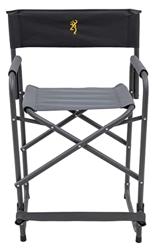 Outdoor Folding Director's Chair - Extra Tall with Flip-Down Footrest, Charcoal Variation
