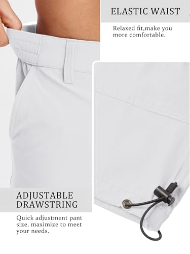 Men's Cargo Shorts - Quick Dry Waterproof Hiking Capri Pants 03 White 36