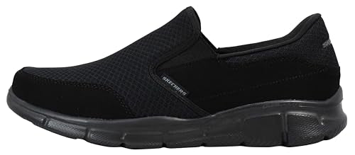Men's Slip-On Sneakers with Memory Foam - Skechers Equalizer 10.5 Wide Black