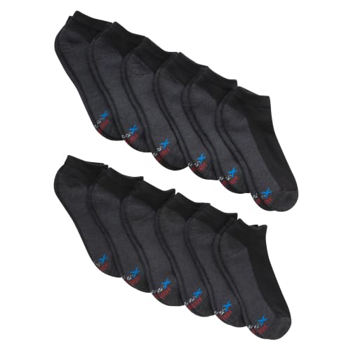 Low Cut Black Moisture-Wicking Cushioned Socks Pack - 12 Pairs