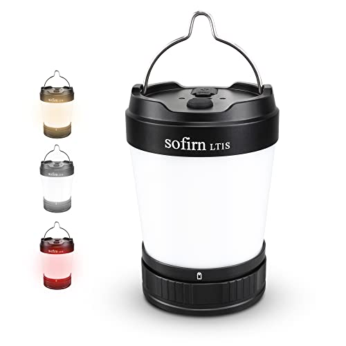Sofirn LT1S LED Camping Lantern - Rechargeable, Dimmable Warm & Cool Light, Red Night Mode, 500H Battery - Black