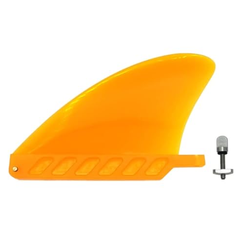 4.6 Inch Soft Flex Surf Fin Orange & Black for Surfboards & SUP Paddleboards - No Tool Screw - Variation: Orange