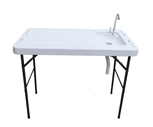 Old Cedar Outfitters Fish and Game Cleaning Table with Sink & Folding Legs - Original