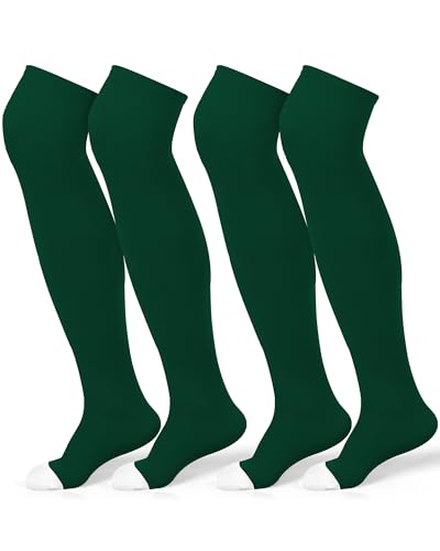 Over the Knee Baseball Socks - Dark Green, Medium - 2 Pairs