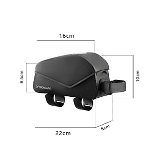 OFFBONDAGE Top Tube Bike Frame Bag Magnetic Switch Waterproof Bikepacking Bicycle Storage Bag for Gravel Road Bike (Black)