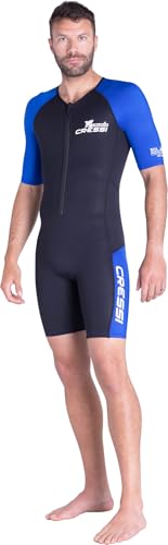Cressi Adult Neoprene Shorty Wetsuit for Snorkeling & Water Sports - Black/Blue, XX-Large