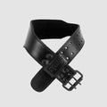 Aesthreadics Black Small Tapered Leather Weightlifting Belt for Men & Women